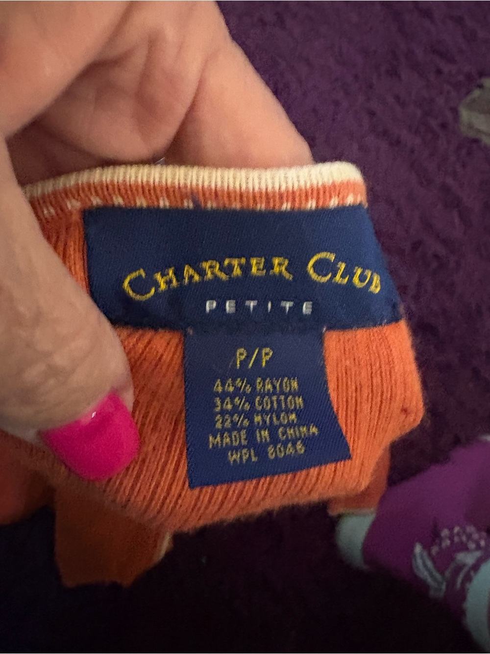 Charter Club Orange Ribbed sweater - Picture 2 of 3